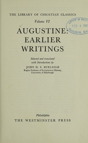 Cover for Earlier writings