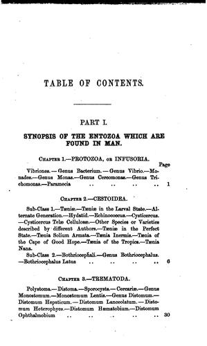 Cover for On Human Entozoa: Comprising the Description of the Different Species of Worms Found in the ...