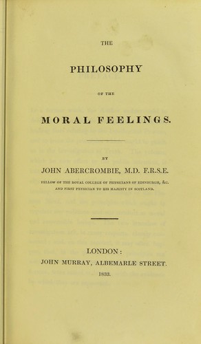 Cover for The philosophy of the moral feelings