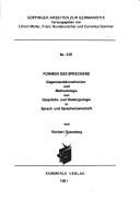 Cover for Formen des Sprechens