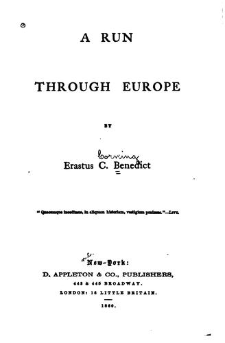 Cover for A Run Through Europe