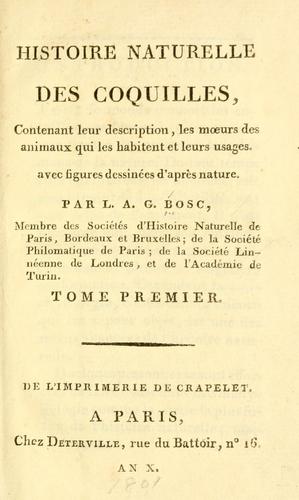 Cover for Histoire naturelle des coquilles
