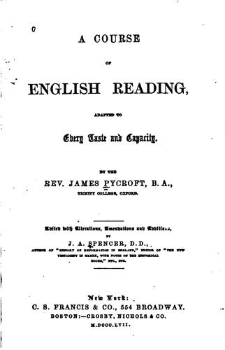 Cover for A Course of English Reading: Adapted to Every Taste and Capacity