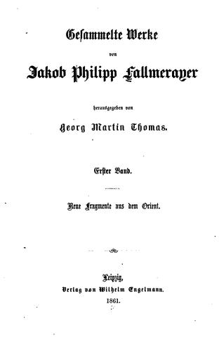 Cover for Gesammelte Werke v. 3