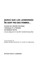 Cover for Parce que les lesbiennes ne sont pas des femmes--