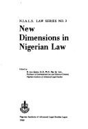 Cover for New dimensions in Nigerian law