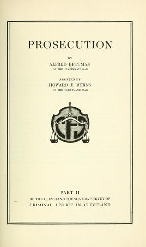 Cover for Prosecution