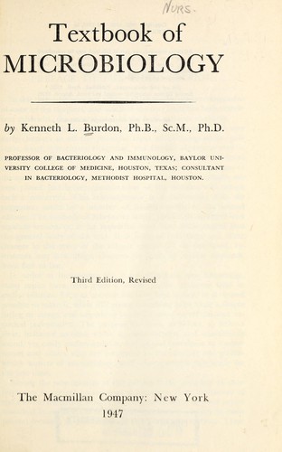 Cover for Textbook of microbiology.