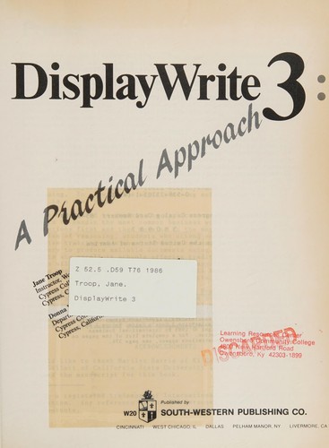 Cover for DisplayWrite 3