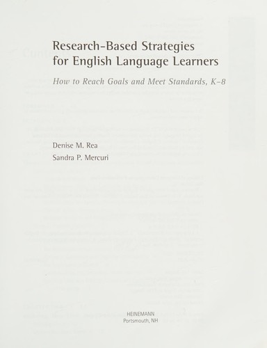 Cover for Research-based strategies for English language learners