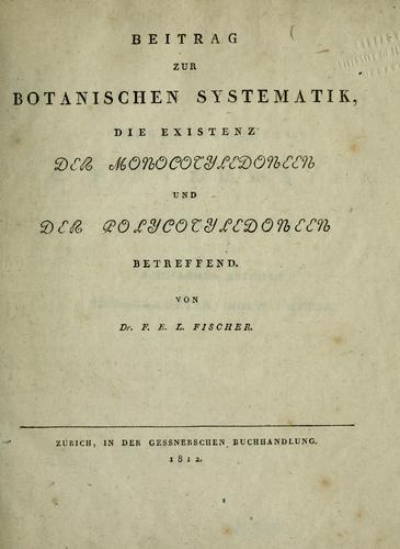 Cover for Beitrag zur botanischen Systematik