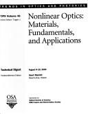 Cover for Nonlinear Optics