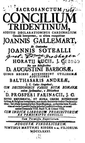 Cover for Sacrosanctum Concilium Tridentinum