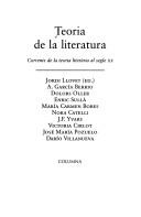 Cover for Teoría de la literatura