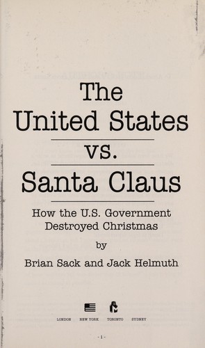 Cover for The United States vs. Santa Claus