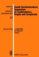 Cover for Fourth Czechoslovakian Symposium on Combinatorics, Graphs, and Complexity