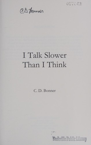 Cover for I talk slower than I think