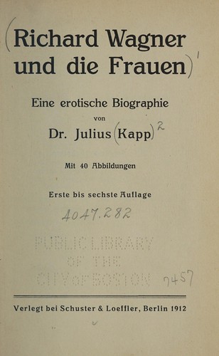 Cover for Richard Wagner und die Frauen