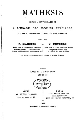 Cover for Mathesis