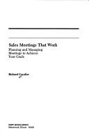 Cover for Sales meetings that work
