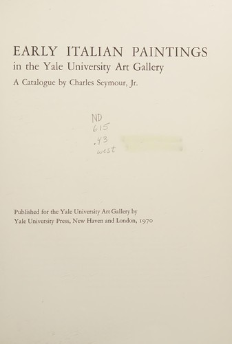 Cover for Early Italian paintings in the Yale University Art Gallery