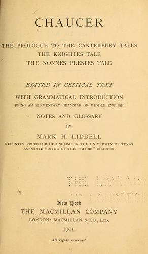 Cover for The prologue to the Canterbury tales