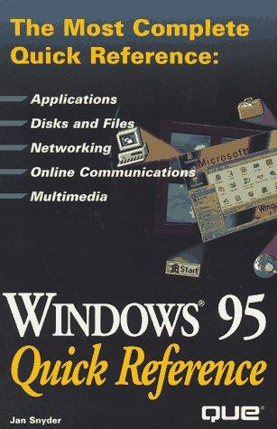 Cover for Windows 95 quick reference