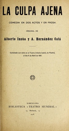 Cover for La culpa ajena