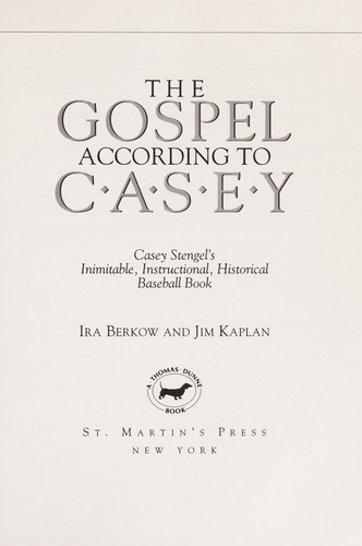 Cover for The gospel according to Casey