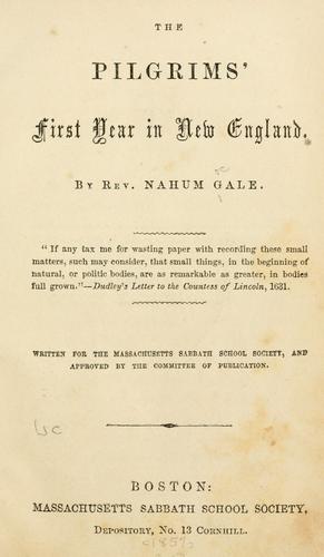 Cover for The Pilgrims' first year in New England.