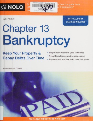 Cover for Chapter 13 bankruptcy