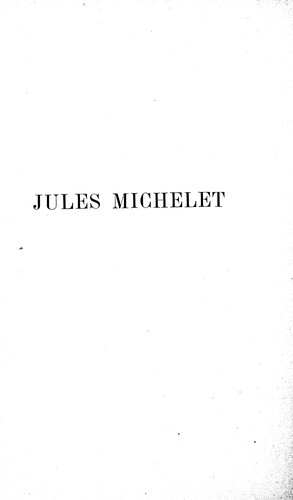 Cover for Jules Michelet