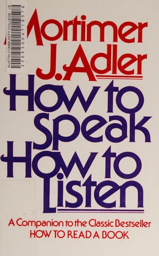 Cover for How to Speak, How to Listen