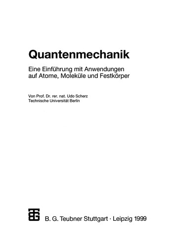 Cover for Quantenmechanik