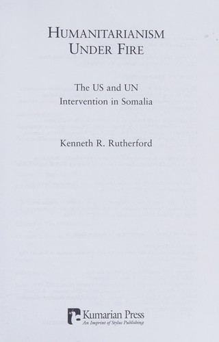 Cover for Humanitarianism under fire