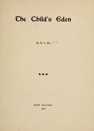 Cover for The child's Eden