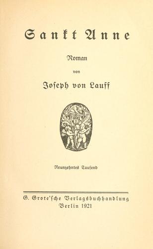 Cover for Sankt Anne