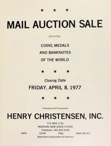 Cover for Mail auction sale