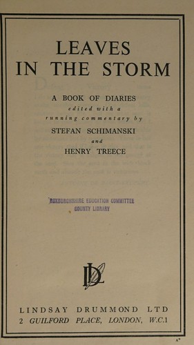 Cover for Leaves In The Storm - A Book Of Diaries