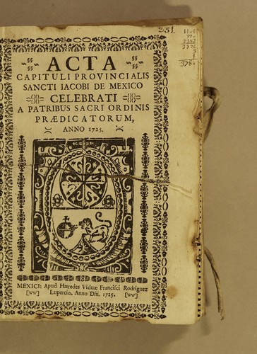 Cover for Acta capituli provincialis Sancti Iacobi de Mexico