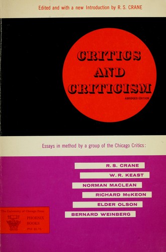 Cover for Critics and criticism