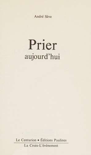 Cover for Prier aujourd'hui