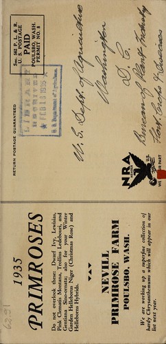 Cover for 1935 primroses