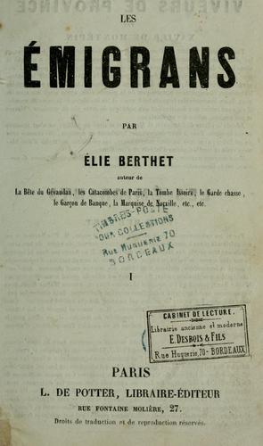 Cover for Les émigrans (la colonie du Kansas)