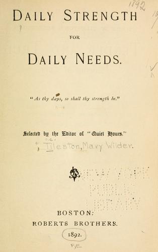Cover for Daily strength for daily needs