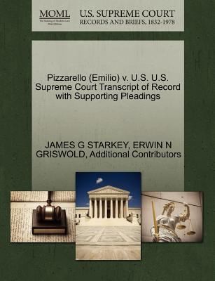 Cover for Pizzarello Emilio V US US Supreme Court Transcript of Record with Supporting Pleadings