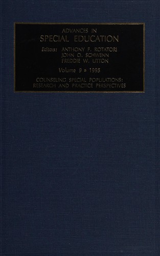 Cover for Advances in Special Education: Counseling Special Populations
