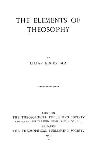 Cover for The elements of theosophy