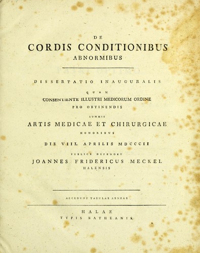 Cover for De cordis conditionibus abnormibus