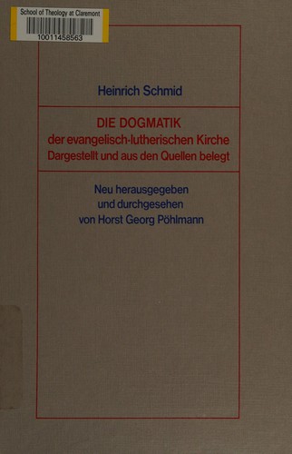 Cover for Die Dogmatik der evangelisch-lutherischen Kirche